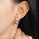 Original thick plated 18K real gold angel pearl stud earrings French romantic light luxury s925 silver needle high-end earrings - Image 4