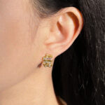 Original, thickly plated real gold geometric openwork zircon earrings with a unique design. These elegant and sophisticated earrings exude a luxurious vibe. - Image 3