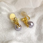 Original thick plated 18K real gold angel pearl stud earrings French romantic light luxury s925 silver needle high-end earrings - Image 3