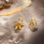 Designer-made earrings featuring 18K gold-plated starfish and zirconia, set in 925 silver. A stylish and luxurious piece with a marine-inspired design  perfect for women. - Image 5