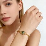 Luxury Retro Style Delicate Chain Natural Diopside Bracelet for Daily Commute and Party - Green, Precision Inlaid, 925 Silver - Image 2