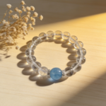 Minimalist Luxury INS Style Aquamarine & Clear Crystal Beaded Bracelet - Image 4