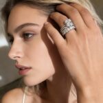 925 sterling silver 5A zircon wedding ring combination ring female European and American cross-border 10*10 ice flower cut simulated diamond ring bracelet - Image 2