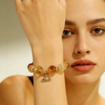 Luxury Bohemian Natural Citrine Bead Bracelet - Daily & Special Occasion Wear, Amber Yellow & Light Yellow Gradient, Hand-Strung with Gold-Plated Accents, Natural Citrine & Gold-Plated Metal - Image 2