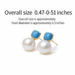 Timeless Elegance Natural Freshwater Pearl Earrings - S925 Silver Turquoise Accent Studs for Goddess-like Grace - Image 3
