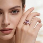 European and American new 925 sterling silver full diamond diamond plated rose gold ring women's light luxury ins high-end square zircon ring ring - Image 2