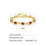 Vintage brushed pigeon egg gemstone bracelet Vintage 24K gold-plated sunflower zircon - Image 5