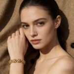 24k Sand gold ancient cross flower diamond bracelet  fashion design high-end diamond cross hand jewelry - Image 2