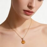 Explosive 925 silver colored gemstone pendant minimalist ruby water drop women's necklace ins style exquisite accessories - Image 3