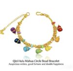 24k sand gold enamel color seven-son gourd coil wrapped bracelet new Chinese twist whirlpool jump Di Zhu Fulu bracelet - Image 3