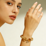 Luxury Bohemian Natural Citrine Bead Bracelet - Daily & Special Occasion Wear, Amber Yellow & Light Yellow Gradient, Hand-Strung with Gold-Plated Accents, Natural Citrine & Gold-Plated Metal - Image 4