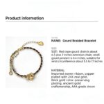 24k Gold color copper auspicious elephant dot diamond love small gourd bracelet women's new Chinese style national tide bracelet - Image 5