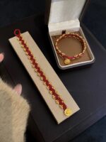 Blast Flash Disco Beaded Lace Red String Bracelet  A multi-layered bracelet woven for the autumn and winter of ones birth year - Image 5