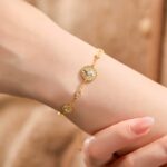 18K sand golden electroplated zircon round necklace light luxury exquisite versatile collarbone chain fashion high-end sense necklace - Image 3