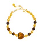 Sand gold pops and jumps, beads cat's eye transfer beads attract fortune, tiger's eye stone love bracelet, women's stacking wears high-end sense of sand gold