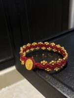 Blast Flash Disco Beaded Lace Red String Bracelet  A multi-layered bracelet woven for the autumn and winter of ones birth year - Image 3