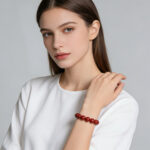 Natural Imperial Cinnabar Bracelet, Raw Ore Red Sand Bead Bracelet, Protective Talisman for Zodiac Year, Spiritual Energy Jewelry - Image 2