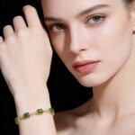 Elegant Minimalist Jade Square Sugar Bracelet: Gold-Tone, Green Jade, Gold-Plated 925 Sterling Silver Bracelet for Daily Wear, Party & Gift - Image 3