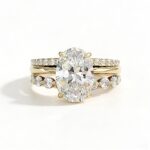 egg-shaped zircon classic sterling silver ring combination set European and American ins micro-inlaid diamond ring