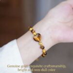 Sand gold pops and jumps, beads cat's eye transfer beads attract fortune, tiger's eye stone love bracelet, women's stacking wears high-end sense of sand gold - Image 3
