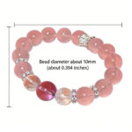 Natural Madagascar Ice Rose Quartz Bracelet - Love Attraction & Energy Healing Crystal Bracelet with Amethyst Accent - Image 5