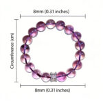 Nine Purple Li Fire Natural Brazilian Amethyst Bracelet, Gradient Purple Crystal Beaded Bracelet with Silver Accent, Spiritual Healing Jewelry for Intuition & Good Fortune - Image 6