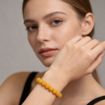 Luxury Minimalist Natural Amber Bracelet - Handcrafted Crystal Bead Bracelet for Protection & Positive Energy - Image 2