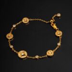 18K sand golden electroplated zircon round necklace light luxury exquisite versatile collarbone chain fashion high-end sense necklace - Image 5