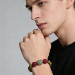 Natural genuine green sandalwood bracelet women's Hetian jade natal Buddha three-in-one six-in-one bracelet men's natal year gift - Image 3