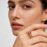 Luxury Vintage Palace Style Natural Garnet Ring - 925 Silver Gold-Plated Pearl Accent Statement Ring for Women - Image 3