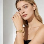 24k sand gold dot zircon lucky crown carriage compass bracelet is hollow and can be rotated to give the round bracelet to your girlfriend - Image 2