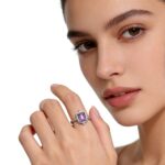 Natural amethyst ring creative inlay S925 silver ring female niche high-end light luxury - Image 3