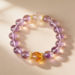 Luxury Spiritual Style Natural Crystal Bracelet with Amethyst, Citrine and Clear Crystal for Daily Wear, Energy Enhancement and Stress Relief - Purple - Image 4