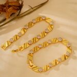 French 24k sand gold zircon-inlaid brushed satin bracelet women's high-end temperament fashion and versatile bracelet - Image 6