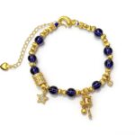 24k gold plated high color sand gold prayer tube DIY cat's eye bead amethyst bracelet women's new Chinese imitation crystal bracelet