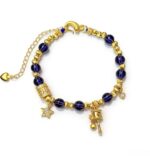 24k gold plated high color sand gold prayer tube DIY cat's eye bead amethyst bracelet women's new Chinese imitation crystal bracelet