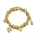 24k sand gold dot zircon iris flower pop flash cat eye bead  female niche light luxury high-end sense retrok