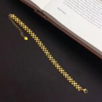 24k Sand gold ancient cross flower diamond bracelet  fashion design high-end diamond cross hand jewelry - Image 5