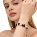 Vintage Luxe Baroque Pearl & Black Agate Necklace for Daily & Party Occasions - Black, White & Gold, Handcrafted, Freshwater Pearl, Natural Agate & Gold-Plated Copper - Image 2