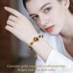 Sand gold pops and jumps, beads cat's eye transfer beads attract fortune, tiger's eye stone love bracelet, women's stacking wears high-end sense of sand gold - Image 2