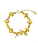 24k sand gold fart peach love dot zircon bead bracelet in the gold store women's layered high-end love bracelet