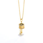 S925 silver gold-plated ins light luxury fashion high-end sense ancient prayer wheel high-end niche necklace