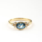 Vintage & Luxury Oval Moissanite Aquamarine Women's Colored Gemstone Ring for Daily Wear & Date, Gemstone Setting Craft