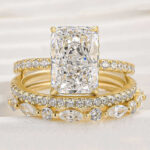 S925 sterling silver super flash ice flower cut zircon ring set European and American cross-border high-quality light luxury ins set ring ring - Image 5