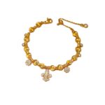 24k sand gold dot zircon iris flower pop flash cat eye bead  female niche light luxury high-end sense retrok - Image 4