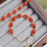 Natural southern red bracelet S925 sterling silver set with cherry red eggface - Image 6