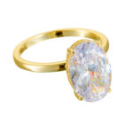 egg-shaped zircon classic sterling silver ring combination set European and American ins micro-inlaid diamond ring - Image 6