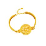 24k sand gold dot zircon lucky crown carriage compass bracelet is hollow and can be rotated to give the round bracelet to your girlfriend