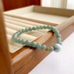 Bohemian Minimalist Healing Natural Blue Water Jadeite Bracelet - Teal Blue Hand-Strung Bracelet with Larimar Accent, Daily & Gift Wear - Image 6