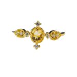 Vintage Luxe Cluster Setting Natural Citrine Ring, Golden Yellow, Micro-Pavé Craft, 925 Sterling Silver, Ideal for Daily & Special Occasions